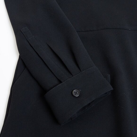 Coach 1941 Black Button Front Collared Shirt Dress Work - Picture 7 of 13